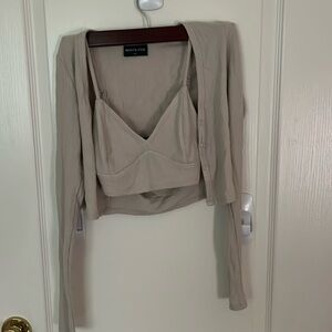 White fox 2 piece tank and cardigan going out top size XS